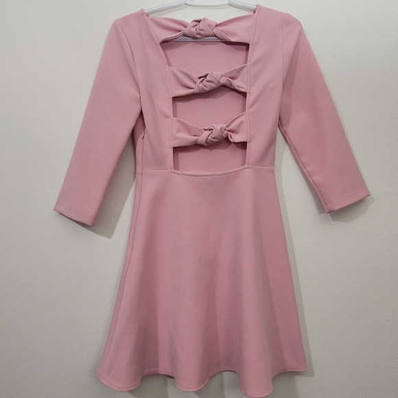 Zara Knotted Bow Back Skater Dress - Picture 5 of 7